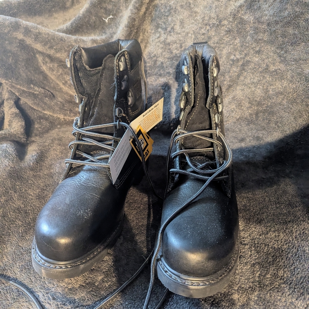 Steel Toe Men's Caterpillar Black Lace-Up Boots